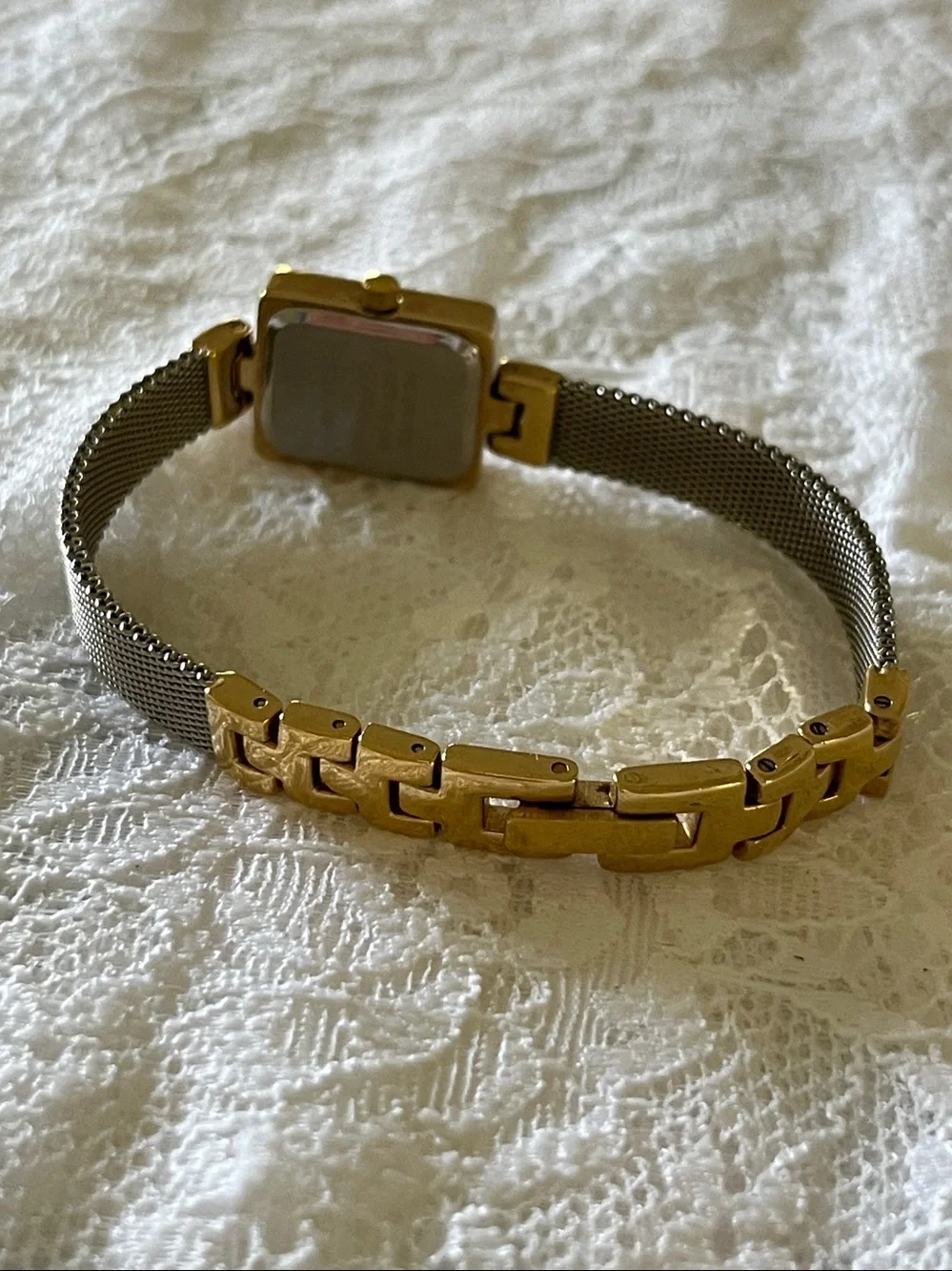 Gold-Tone and Silver Mesh Women's Bracelet Watch